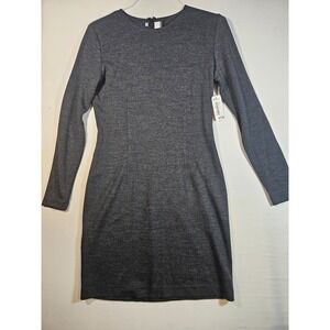 NWT Vintage Anne Klein Womens Bodycon Mini Sweater Dress Size 12 Gray Wool Blend